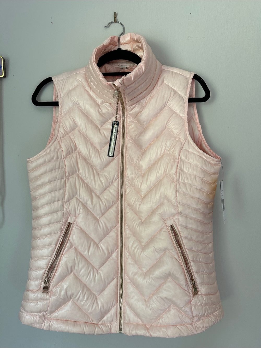NWT Calvin Klein Light Pink Quilted Packable Vest - Women